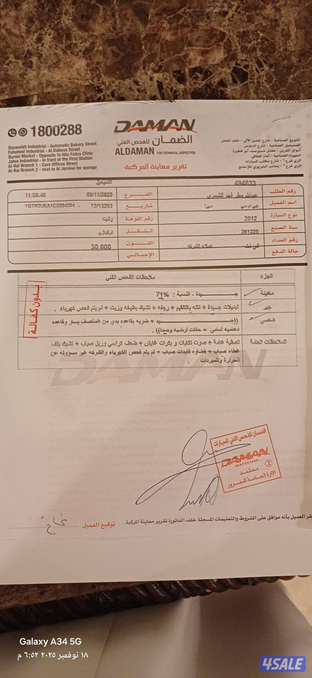 للبيع وانيت جمس باب ونص ٢٠١٢ نضيف جدا ماشي ٢٦٠ الف1