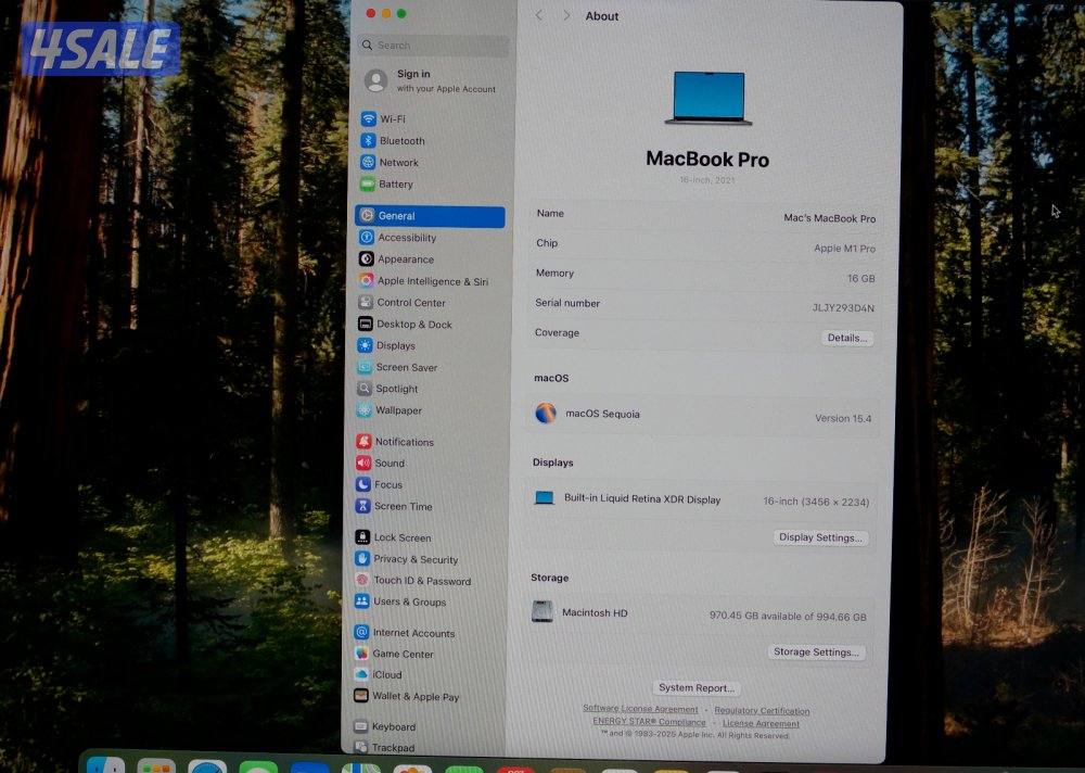 MBPro M1 Pro 16” 16GB 1TB3