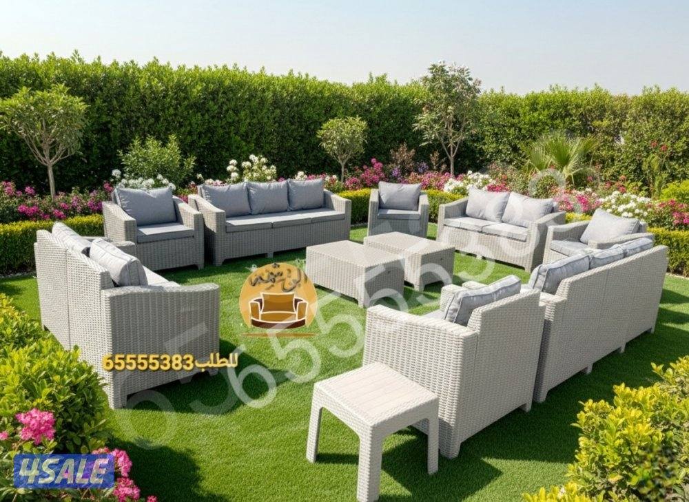 📌جلسات الراتان مع مساند الظهر  للحدائق والمطاعم والشاليهات والمقاهي15