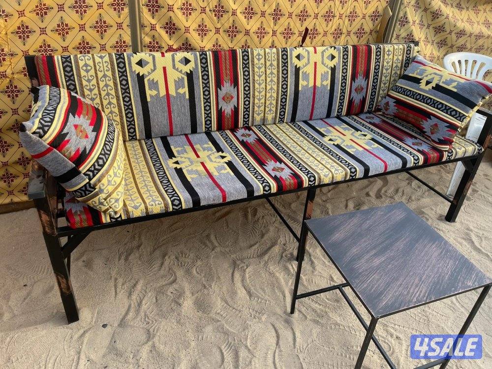 اللبيع كراسي حديد +كراسي خشب +كراسي حديد ملبس خشب مع فرش وطربال7