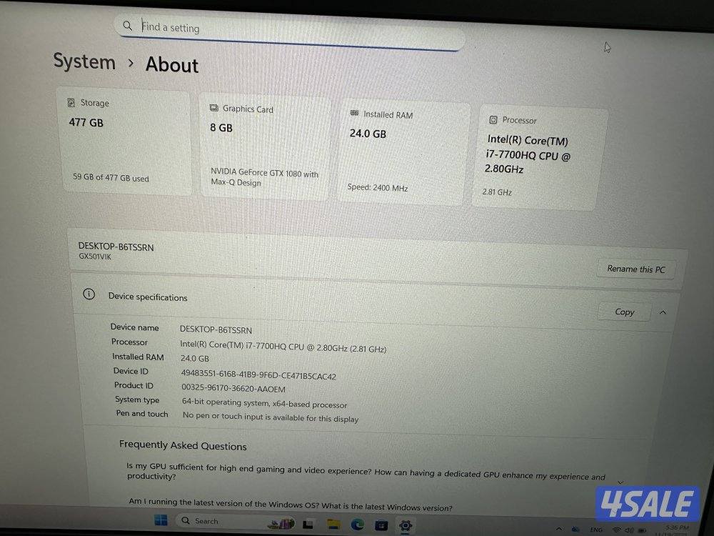 Core i7 7Gen 24Gb ram4