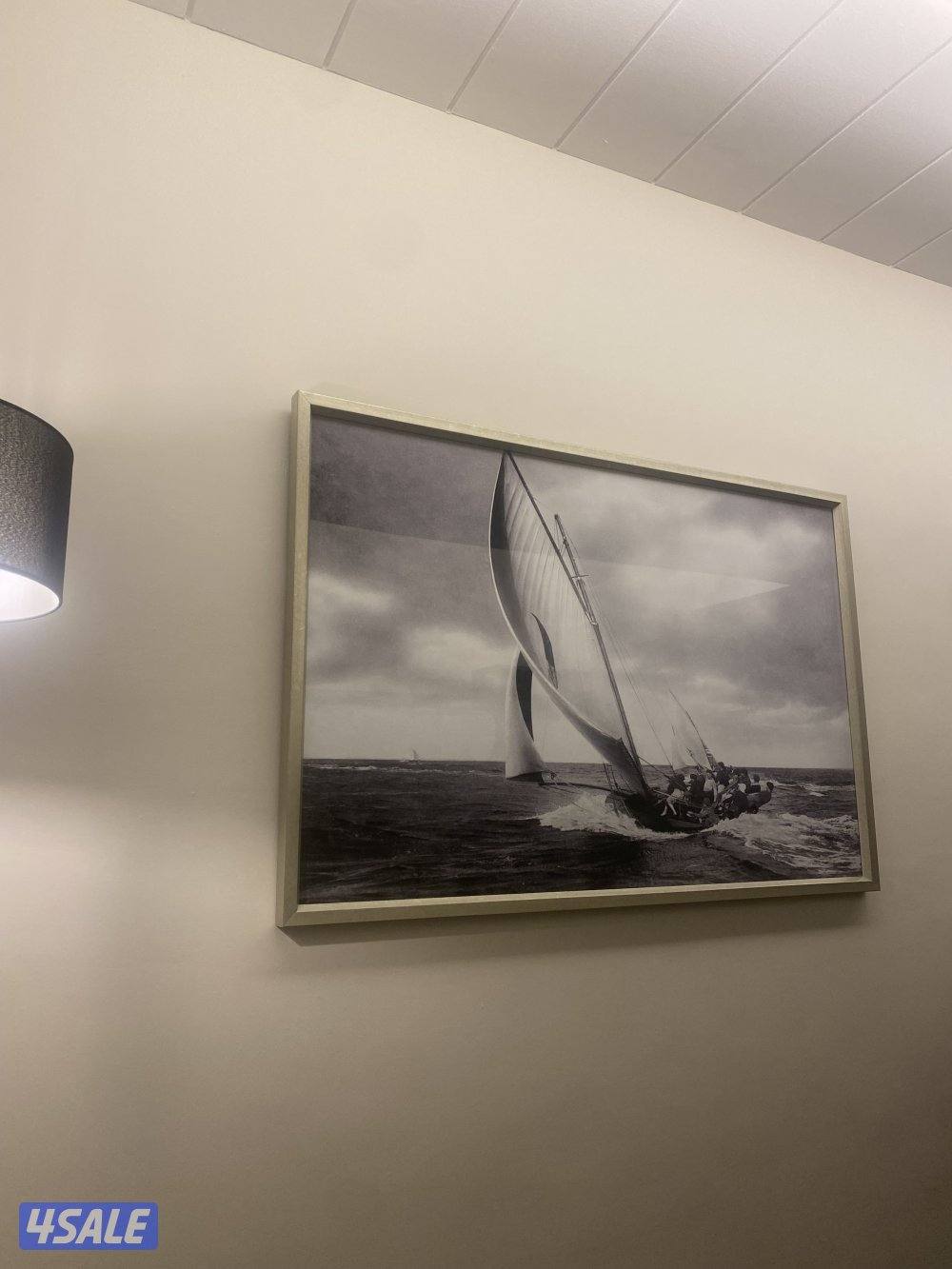 mirror clock + picture + plant1