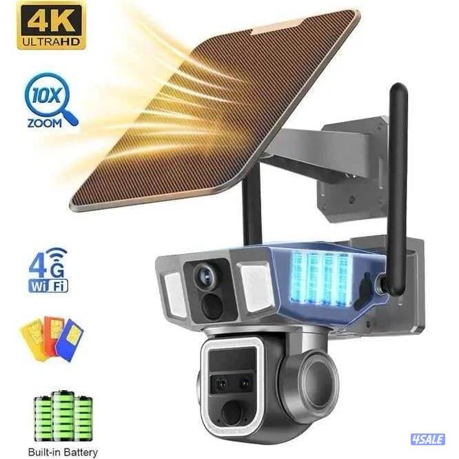 كاميرات مراقبة طاقة شمسية صوت وصوره دوران 360 درجة رؤية ليلية5
