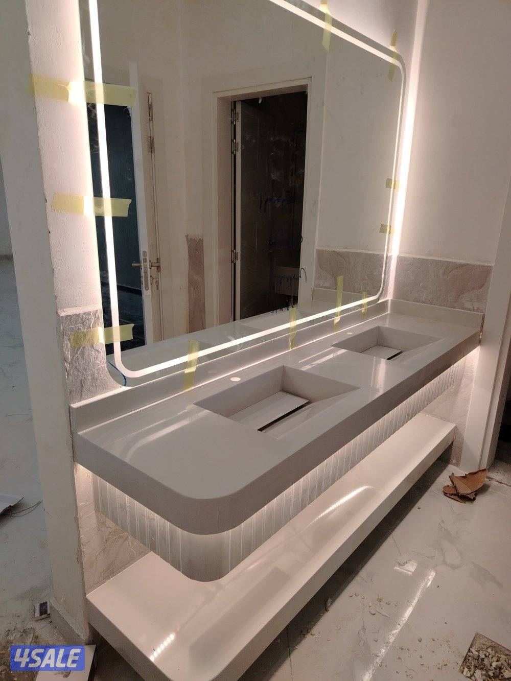 تصميم مغاسل واجارات رخام طبيعي وصناعي11