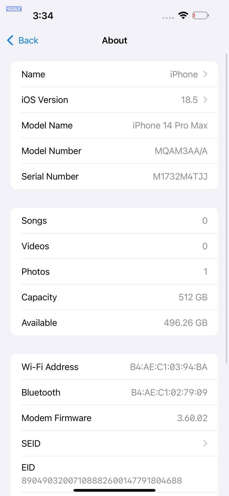 آيفون 14 برو ماكس – 512GB – بنفسجي iPhone 14 Pro Max – 512GB – Purple5