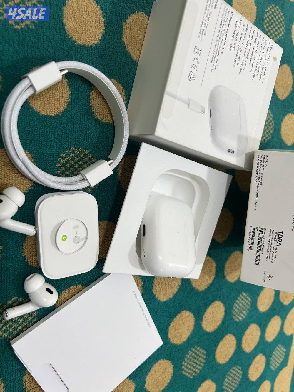 سماعة أبل ايربود برو 2 الجديدة شحن تايب سي كفالة 6 شهر مع الواير الاصل2