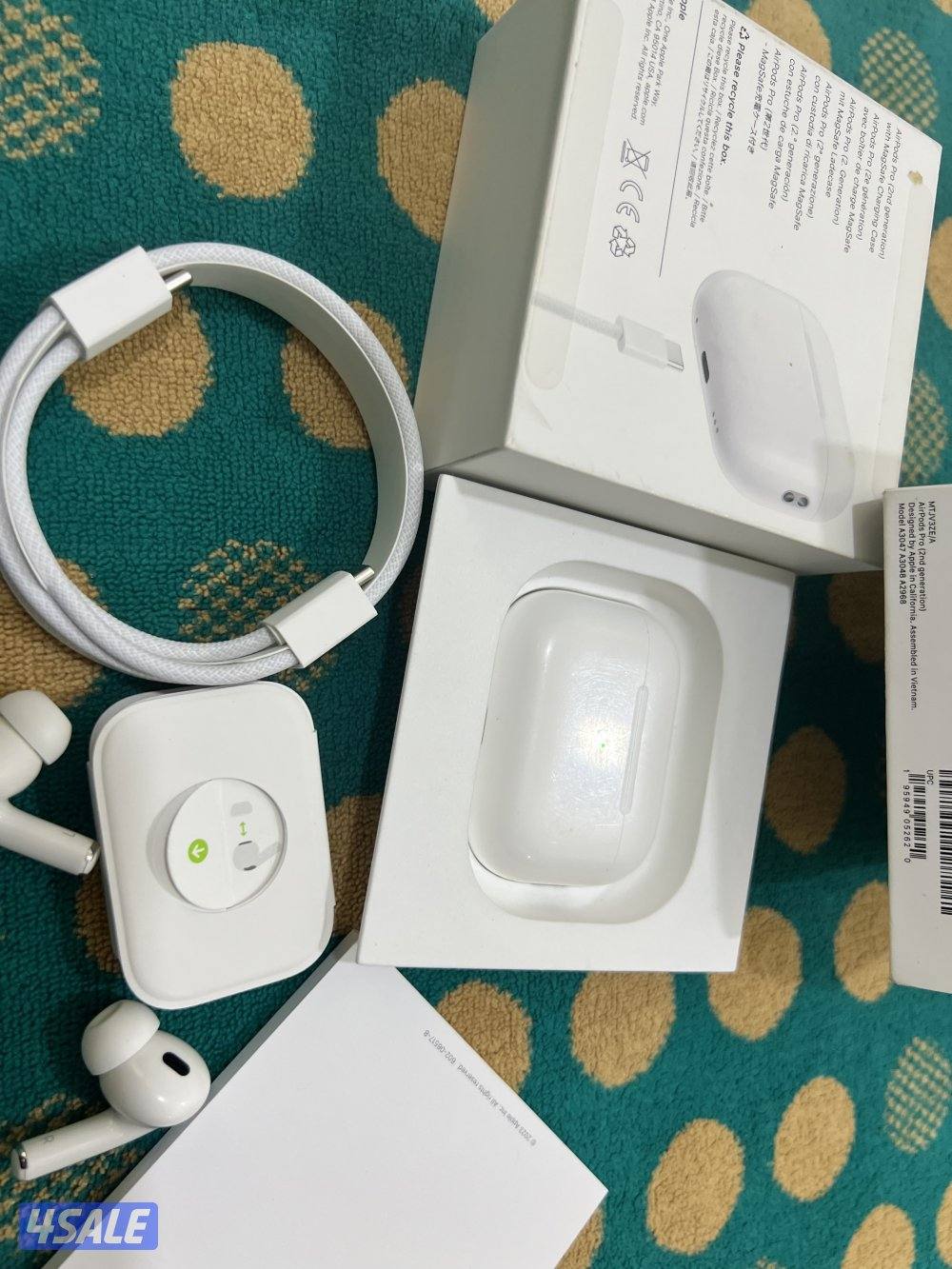 سماعة أبل ايربود برو 2 الجديدة شحن تايب سي كفالة 6 شهر مع الواير الاصل3