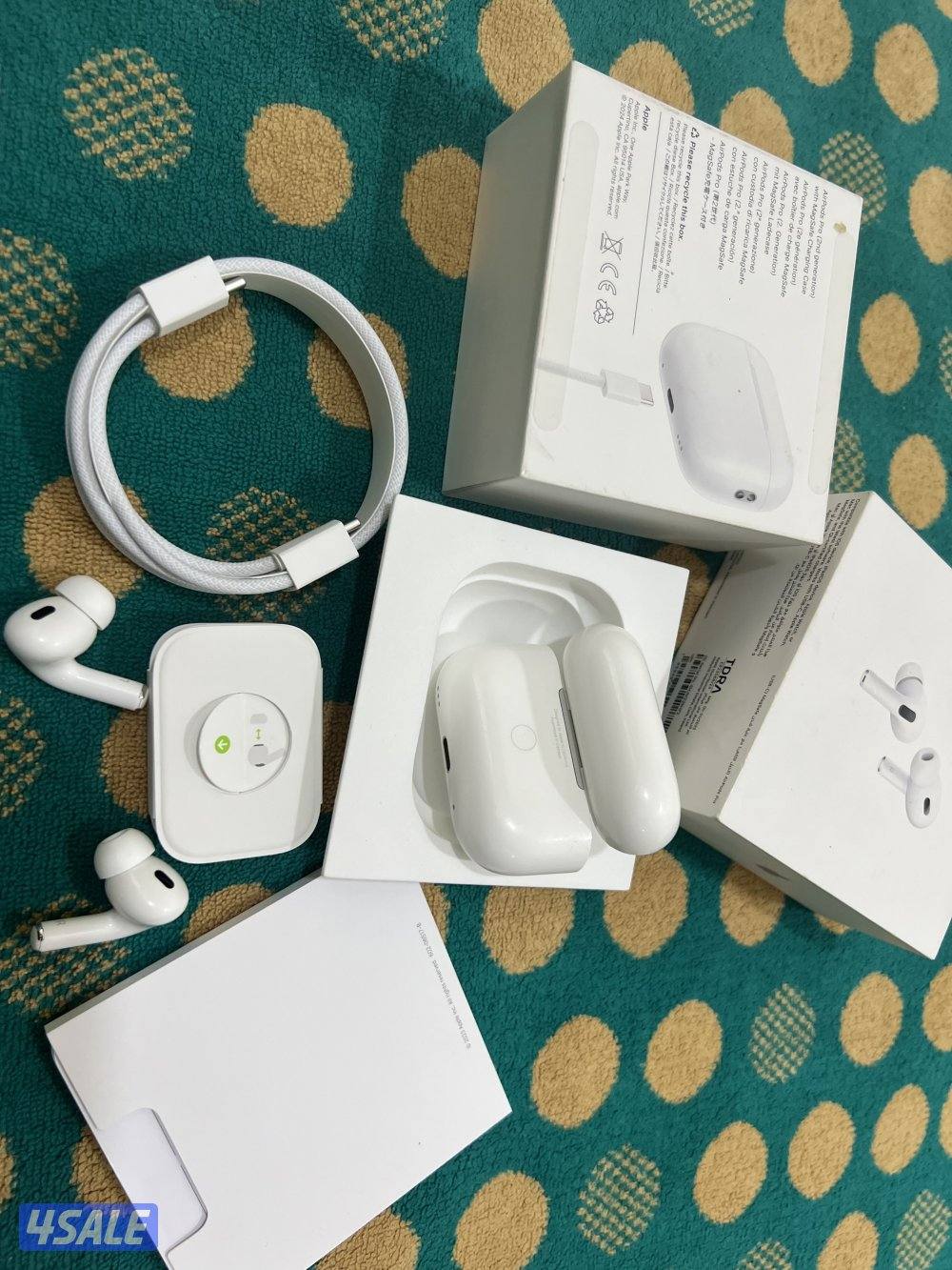 سماعة أبل ايربود برو 2 الجديدة شحن تايب سي كفالة 6 شهر مع الواير الاصل10