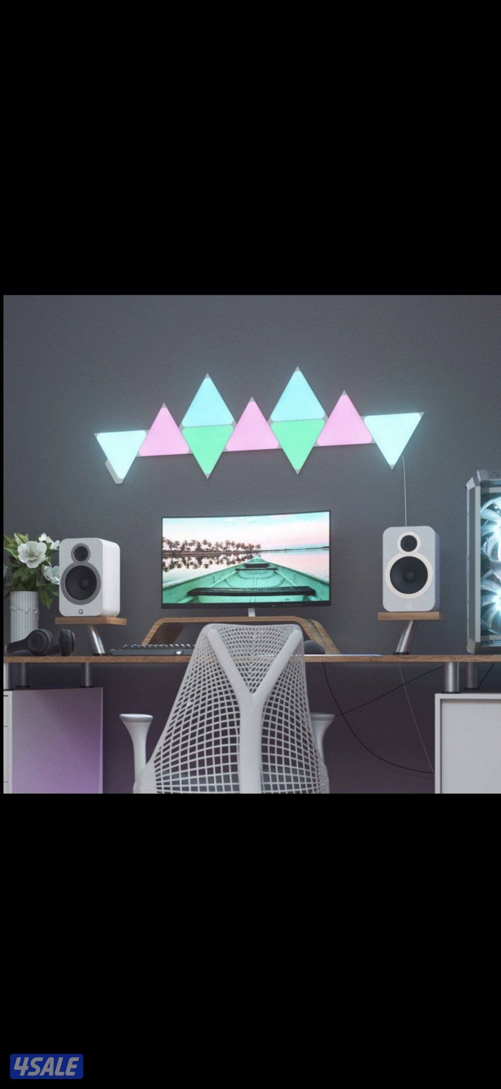 Nanoleaf shapes triangles starter kit 9 light panels2