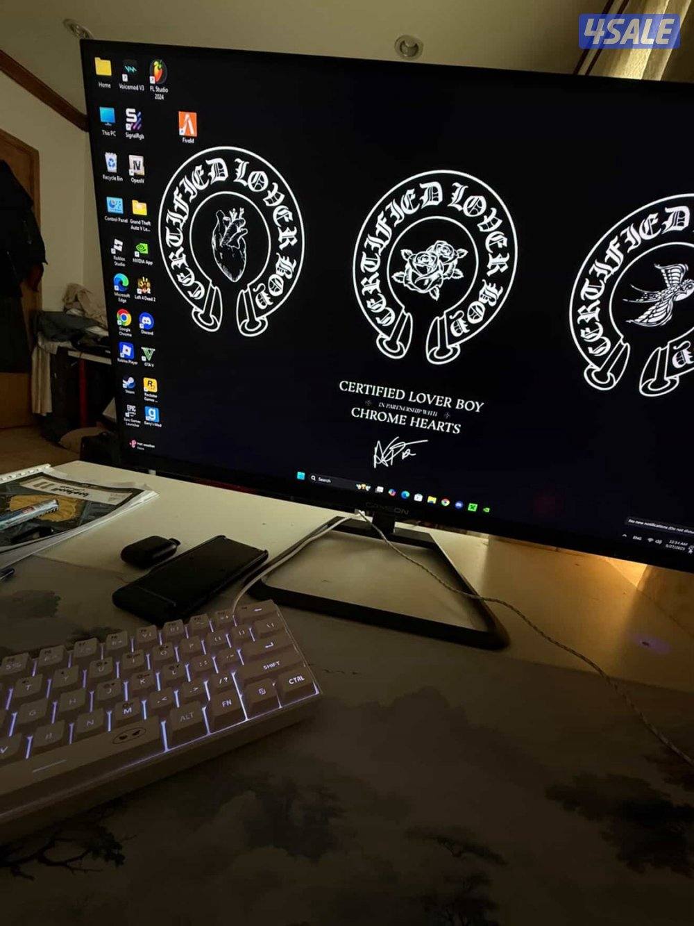 Pc للبيع rtx 4060 مع ماوس وكيبورد شبه جديد1