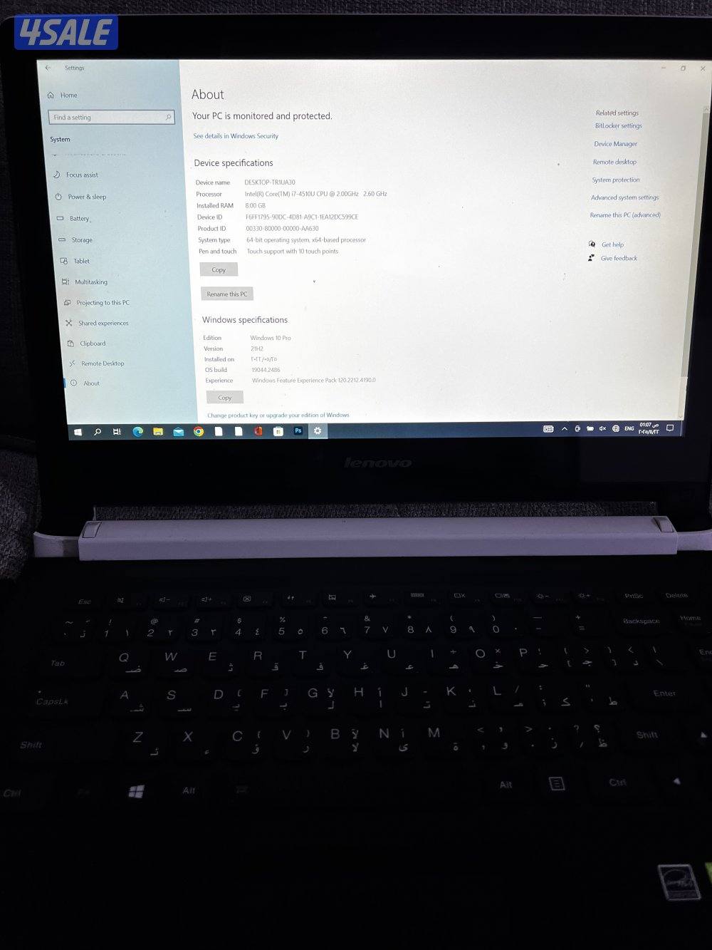 لابتوب لينوفو كور i7 مع شاشة تعمل باللمس استعمال شخصي13