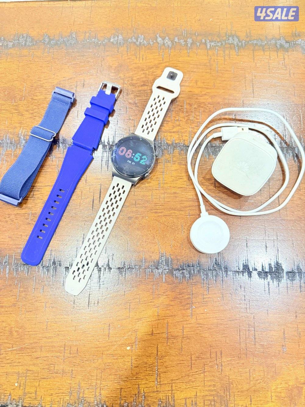 ساعة هواوي Watch gt 2 pro + شاحن + حزامين0