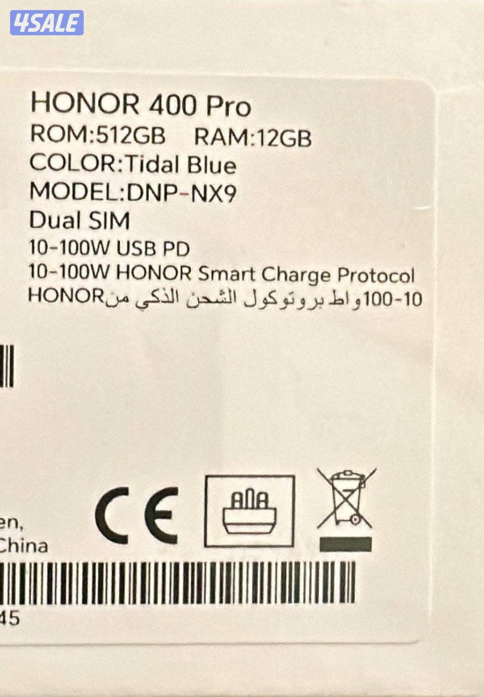 For sale honor 400Pro new with airpods1