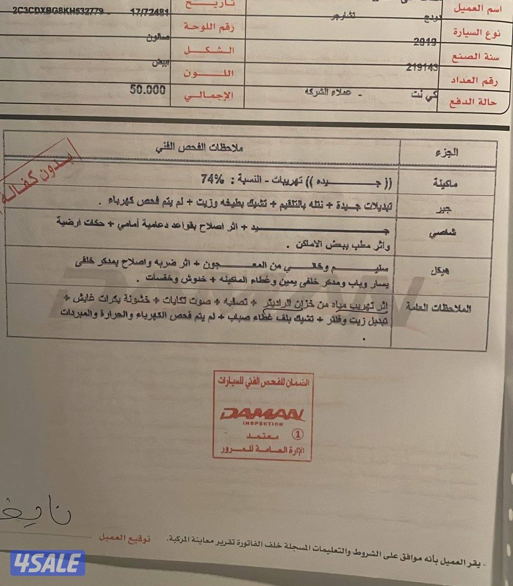 2019  صبغ الوكالة عداد225 شرط الفحص بالكامل مرفق صورة الفحص5