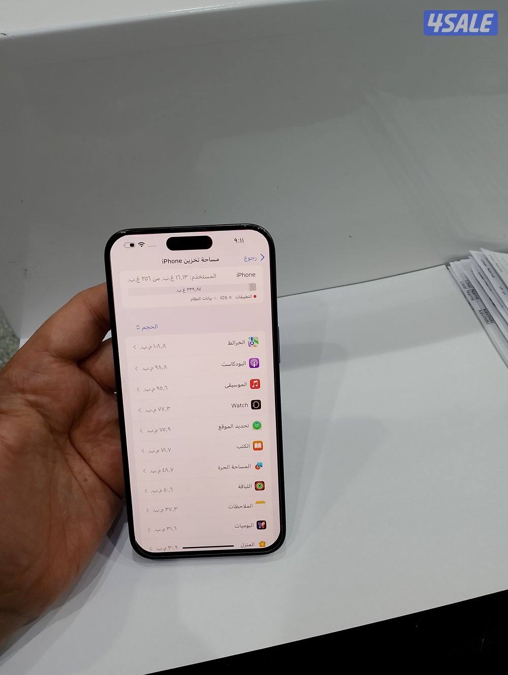 ايفون 15برو ماكس اسود 256 جيجا6