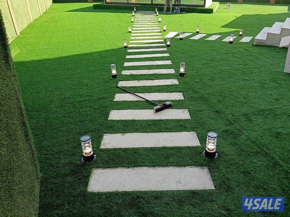 تنسيق حدائق وأسوار تيل طبيعى وصناعى وتركيب الانتر لوك والكيربستون والم3