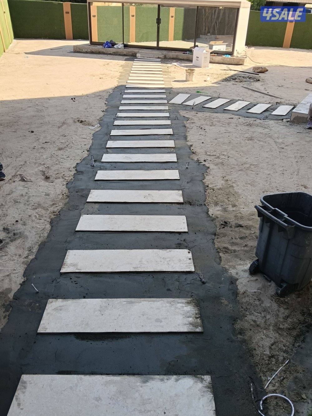 تنسيق حدائق وأسوار تيل طبيعى وصناعى وتركيب الانتر لوك والكيربستون والم4