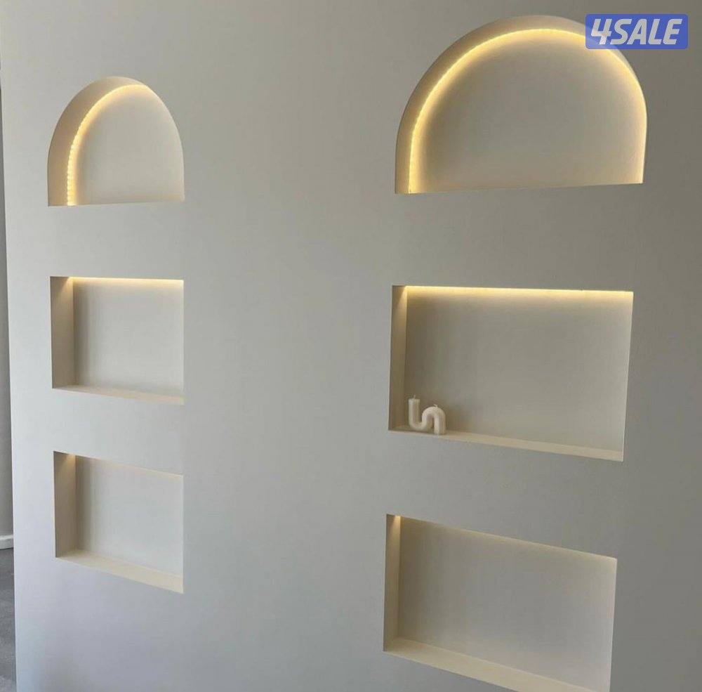 جبسم بورد بارتيشن ديكور جبس أمريكي باب خشب بديل خشب ورخام5