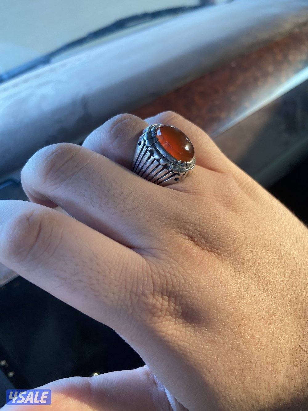 خواتم عقيق يماني فضة ثقيلة واحجار مضمونه9