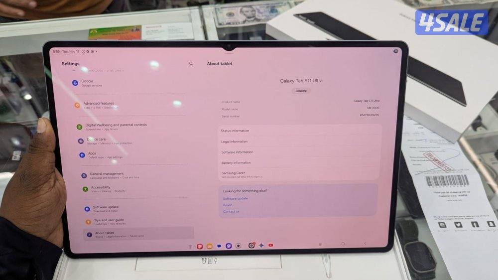 Samsung tab s11 ultra 256 gb wifi used but like new condition0