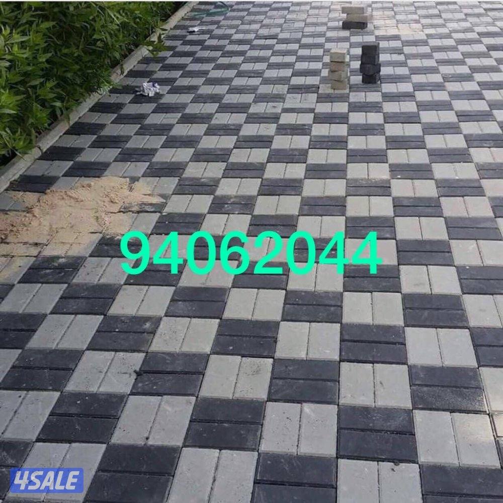 المهندس لتنسيق وتصميم الحدائق وتركيب شبكات ري بلاط متداخل تيل صناعي طب4