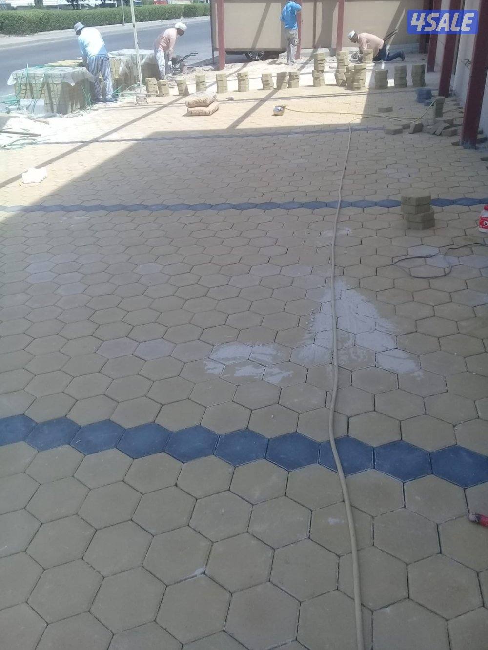 المهندس لتنسيق وتصميم الحدائق وتركيب شبكات ري بلاط متداخل تيل صناعي طب7