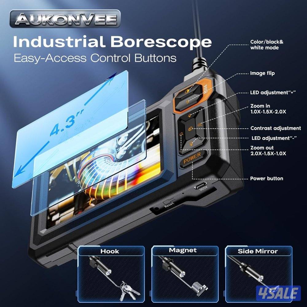 كاميرا منظار مع إضاءة و كيبل بطول 5 متر6