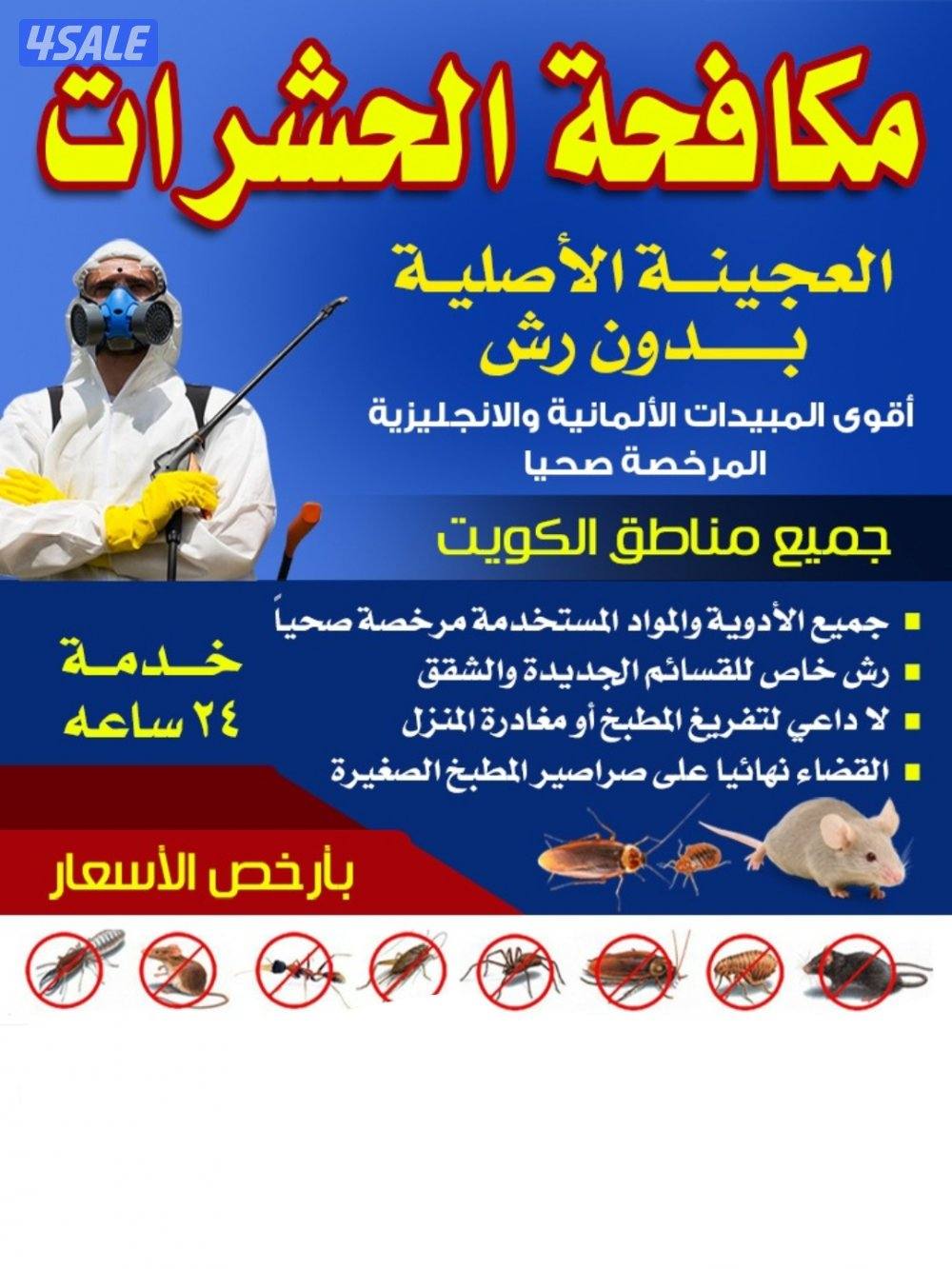 رش حشرات صراصير ونمل كفاله سنه بدون رائحه مع العجينه الأصليه بالكويت9