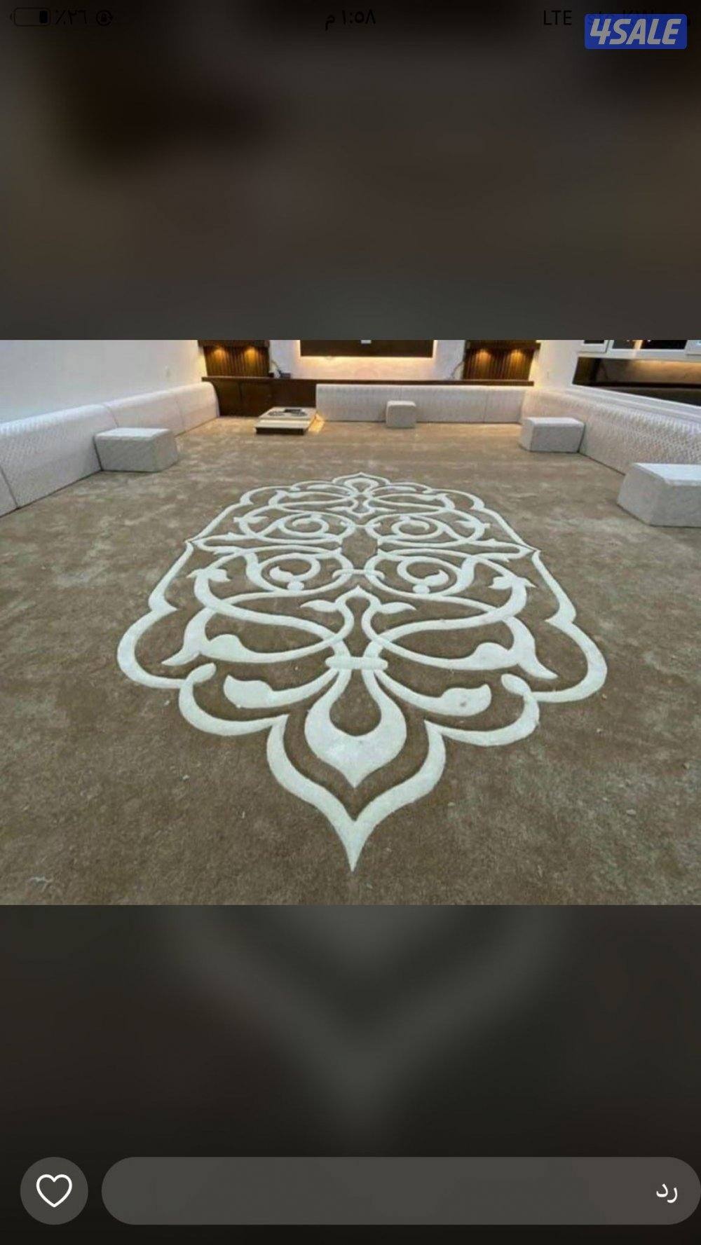 سجاد مساند تنجيد جديد تركيب ثيل صناعي باركيه حفر يدوي0