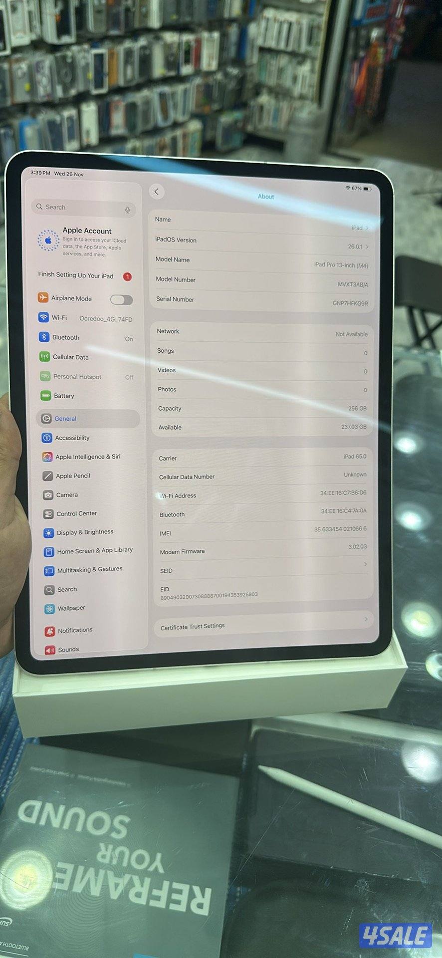 Ipad pro m4 256 gb wifi plus cellular2