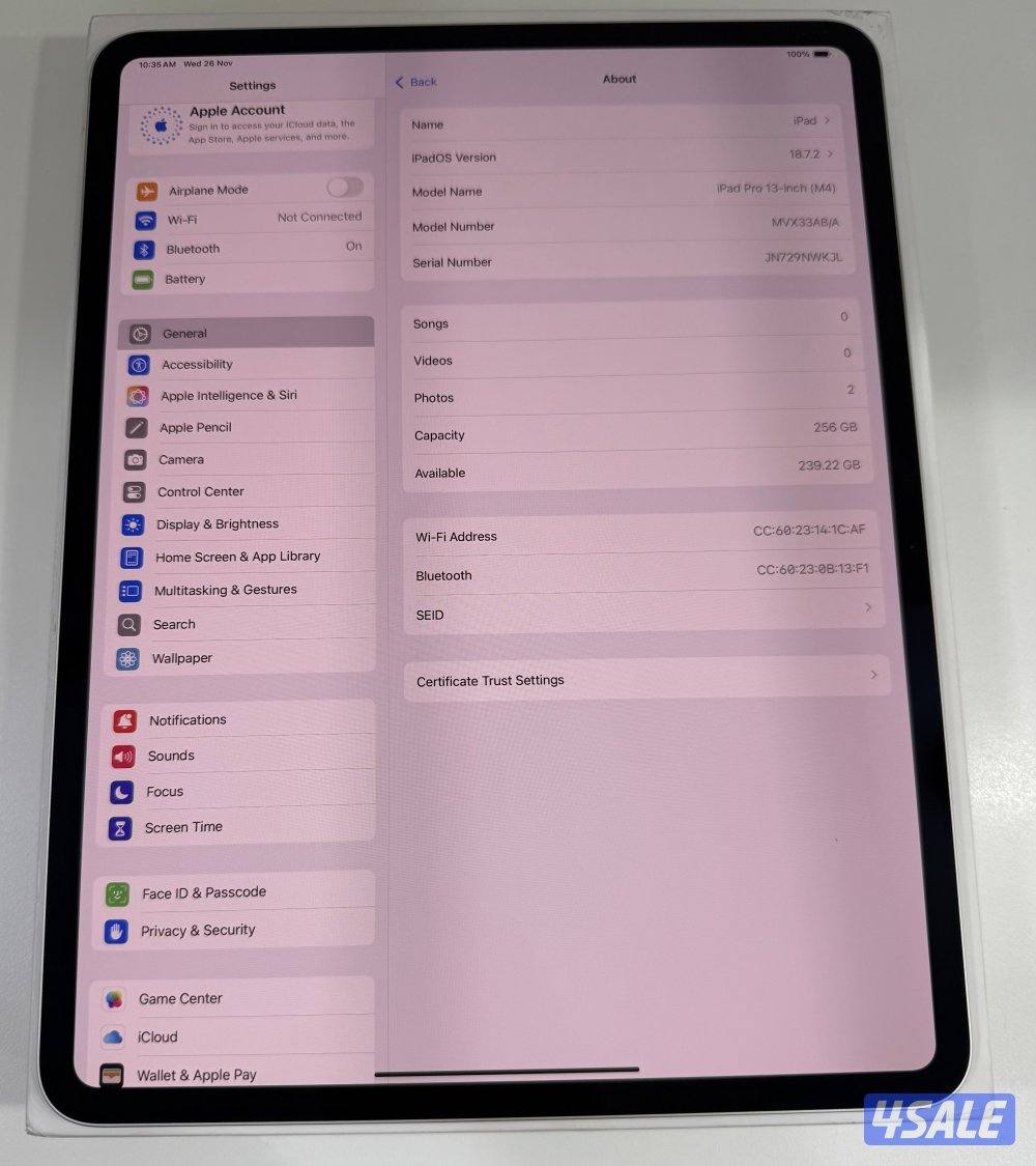 Apple iPad Pro 13” M4 256 GB Wifi Silver Used!6