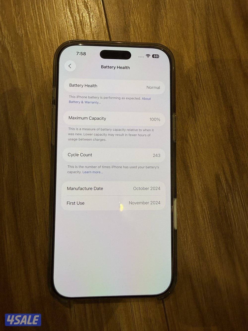 للبيع ١٦ برو ماكس ٢٥٦ جيجا بطاريه ١٠٠٪؜ لون صحراوي3