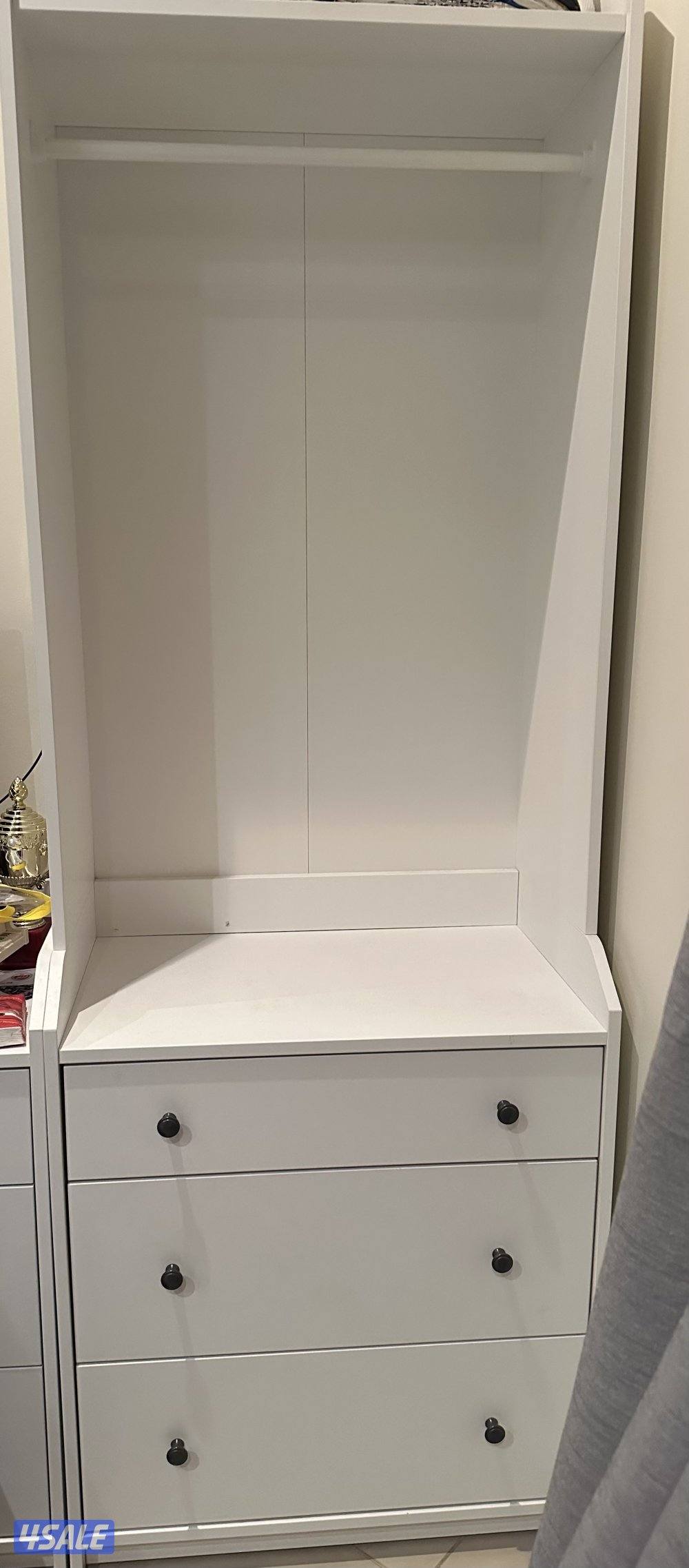 2 IKEA ope wardrobe with 3 drawers خزانه 2 ايكيا مفتوحه مع ٣ ادراج + م1