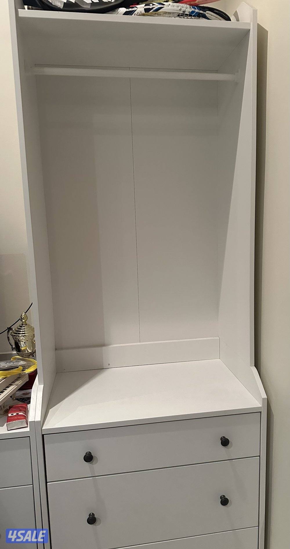 2 IKEA ope wardrobe with 3 drawers خزانه 2 ايكيا مفتوحه مع ٣ ادراج + م2