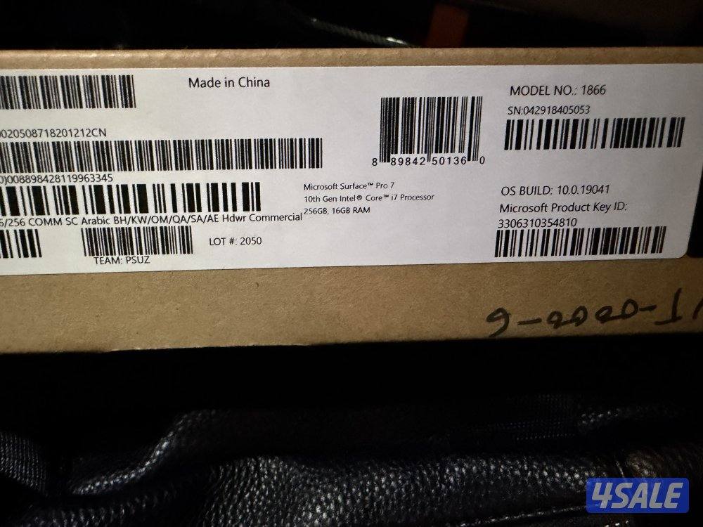 Surface Pro 7 10th Gen Core i7 , 256GB 16GB RAM جديد1