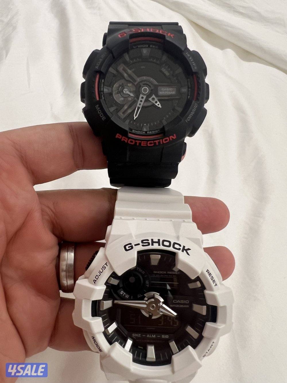 للبيع ساعتين جي شوك مومستخدمهم الا مرتين تقريبا شبه جدد اصلين0