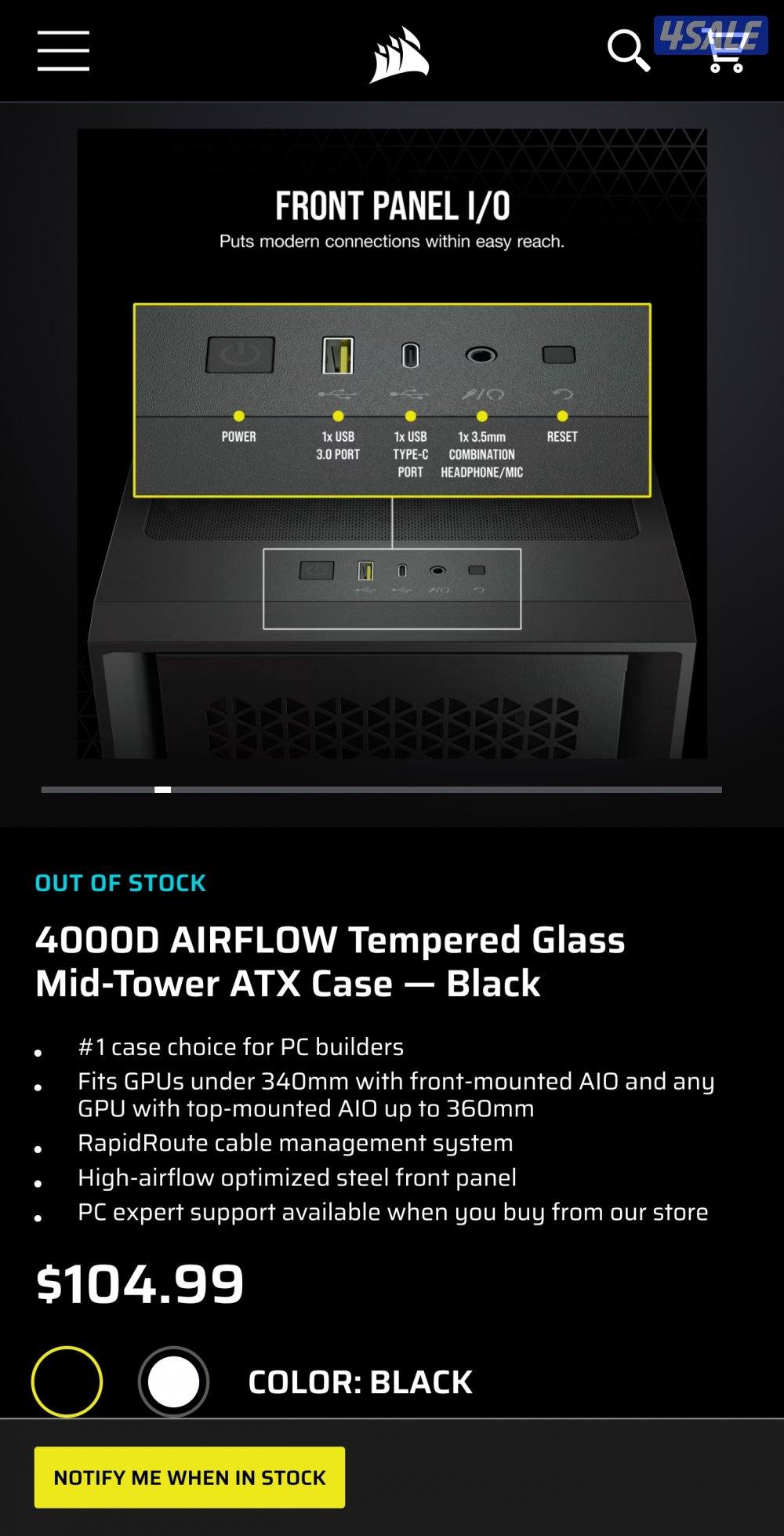 corsair 4000d airflow - mid tower PC Case6