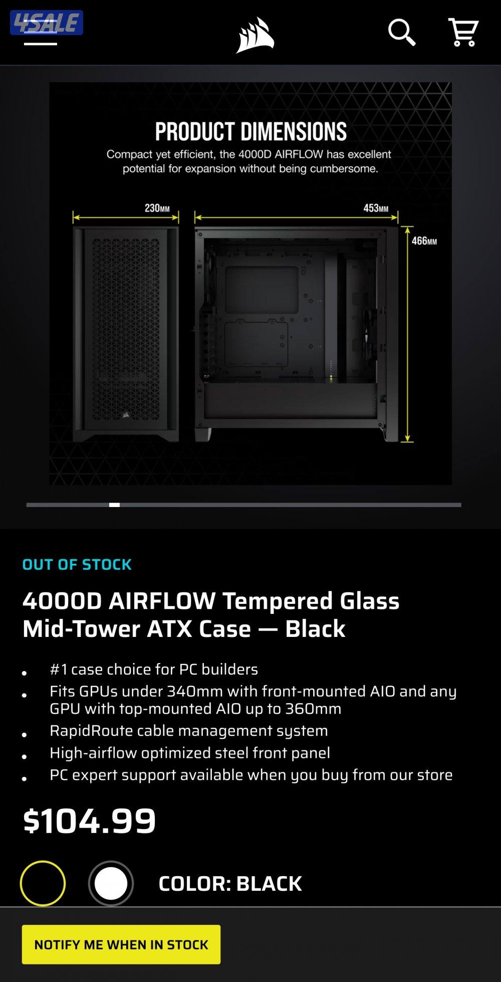 corsair 4000d airflow - mid tower PC Case7