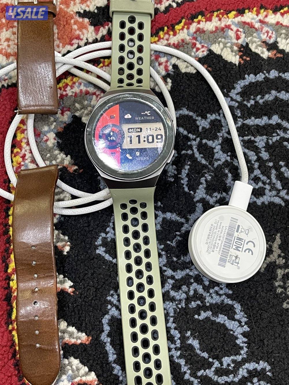 ساعة هواوي GT2 نظيفة وشغالة تمام ما فيها شي مع البلاك والشحن1