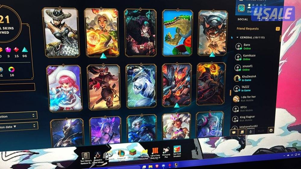 للبيع حساب ليق اوف ليجندز السعر على السوم8