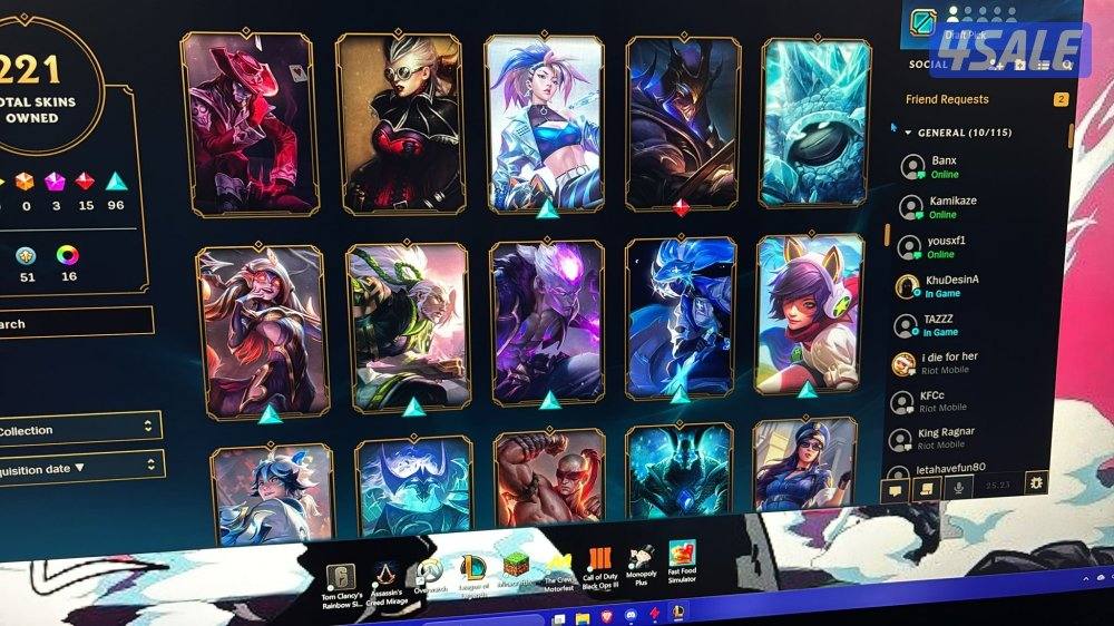 للبيع حساب ليق اوف ليجندز السعر على السوم10