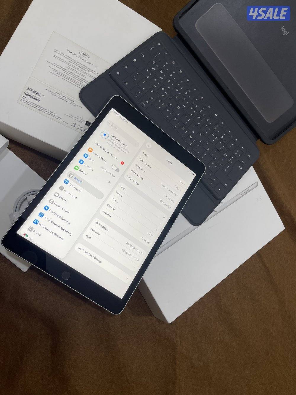 ايباد ابل 9 التاسع 64 قيقا نظيف مو مبطل ولا مصلح مع الاغراض كامله3