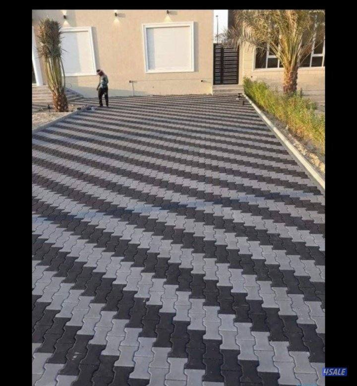 أبو علي لتركيب جميع أنواع البلاط المداخل ومضات السيارات5