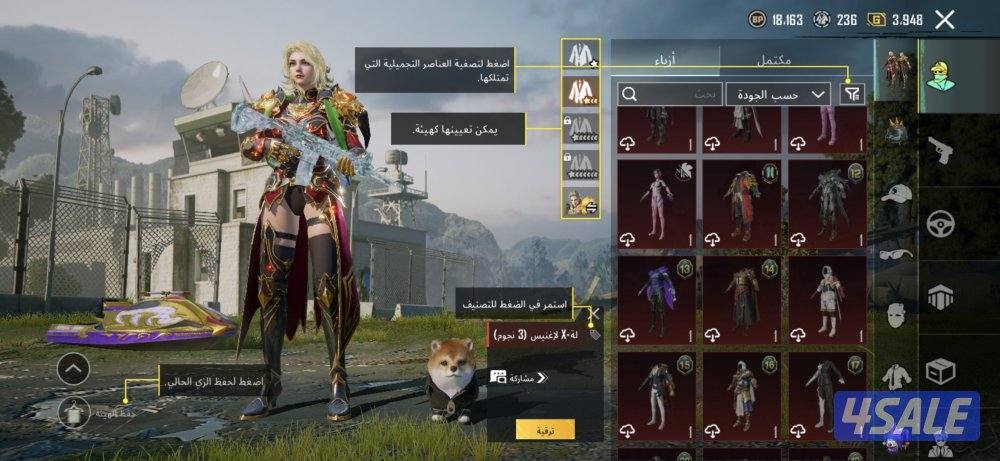 حساب ببجي للبيع مستوي 83ولفل المجموعات 65 حساب من الاخر13