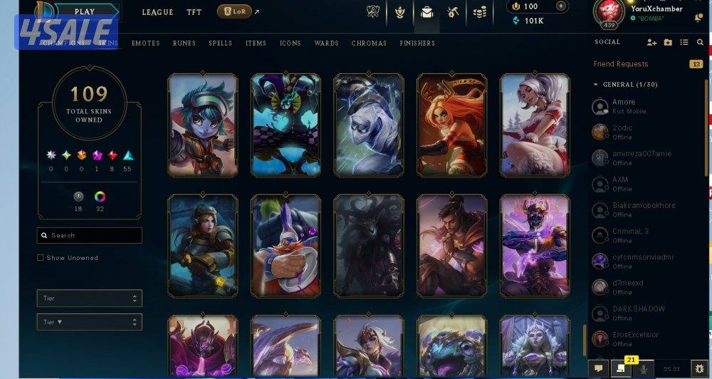 حساب valo+league للبيع مع بعض السعر قابل للتفاوض+ حساب TFT مجاني3