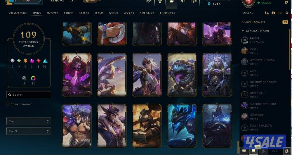 حساب valo+league للبيع مع بعض السعر قابل للتفاوض+ حساب TFT مجاني4