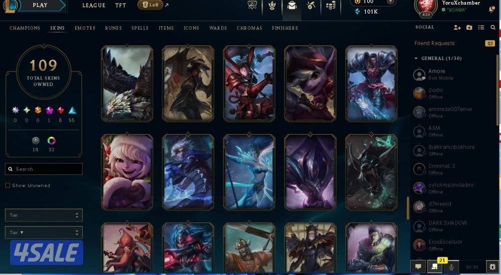 حساب valo+league للبيع مع بعض السعر قابل للتفاوض+ حساب TFT مجاني5