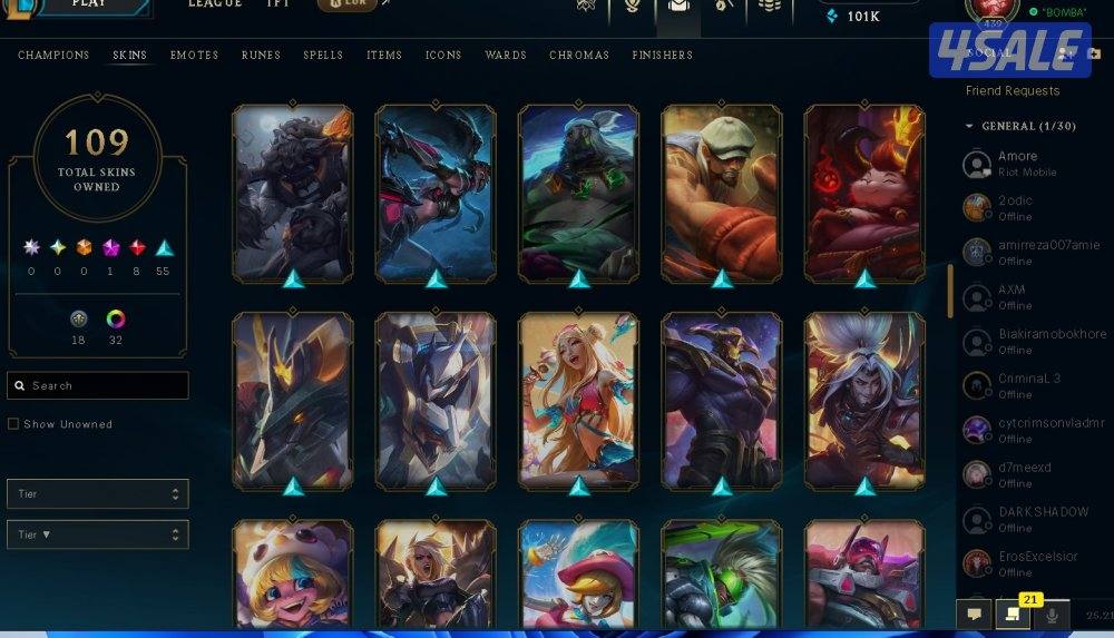 حساب valo+league للبيع مع بعض السعر قابل للتفاوض+ حساب TFT مجاني9