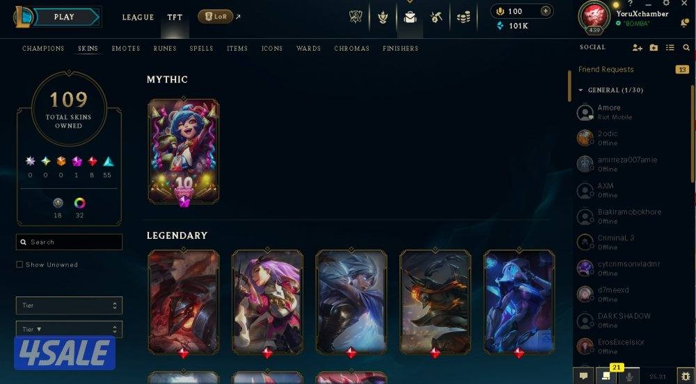 حساب valo+league للبيع مع بعض السعر قابل للتفاوض+ حساب TFT مجاني13