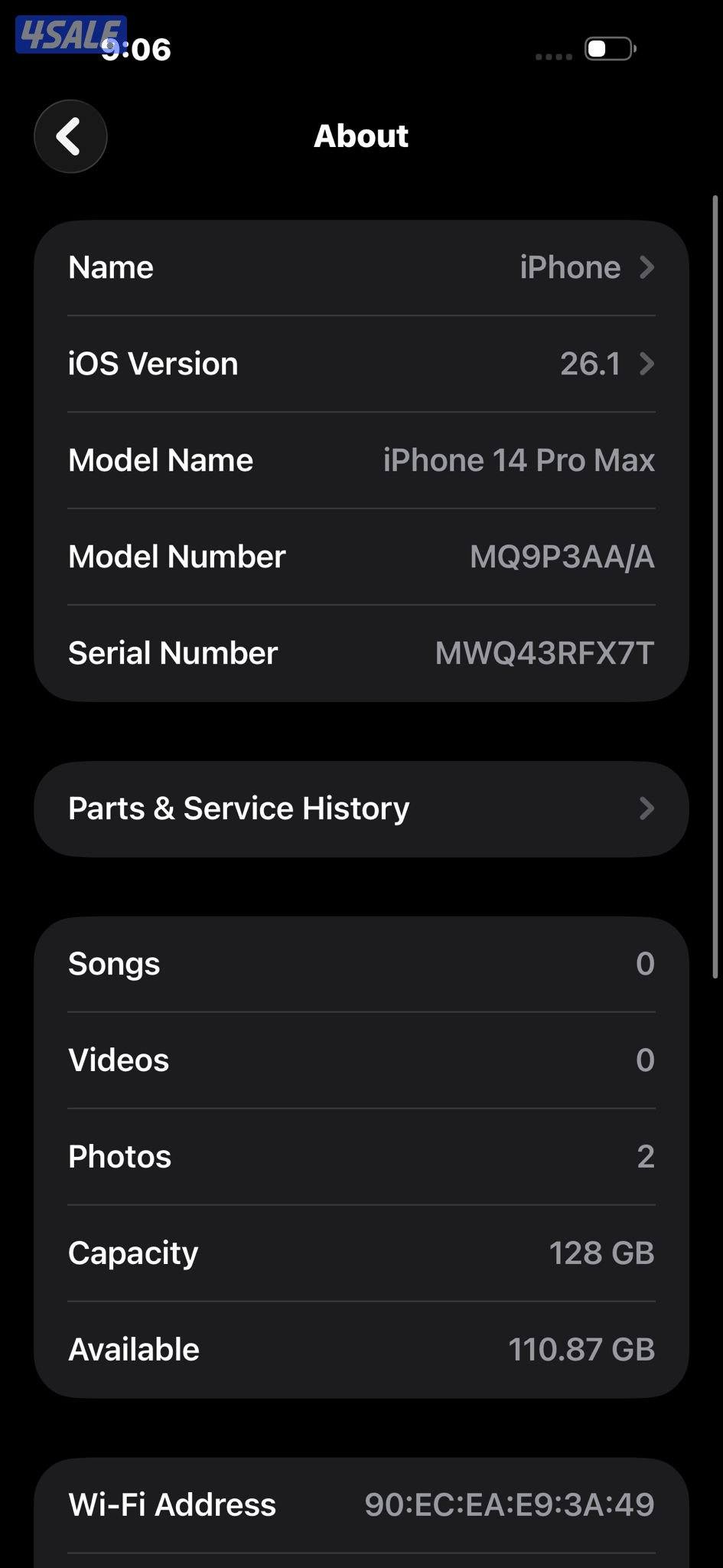 آيفون 14 برو ماكس – Space Black | iPhone 14 Pro Max – 128GB – Space Bl11